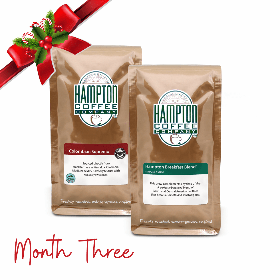 3-Month Holiday Gift Subscription Coffee Grind Type: Whole Bean